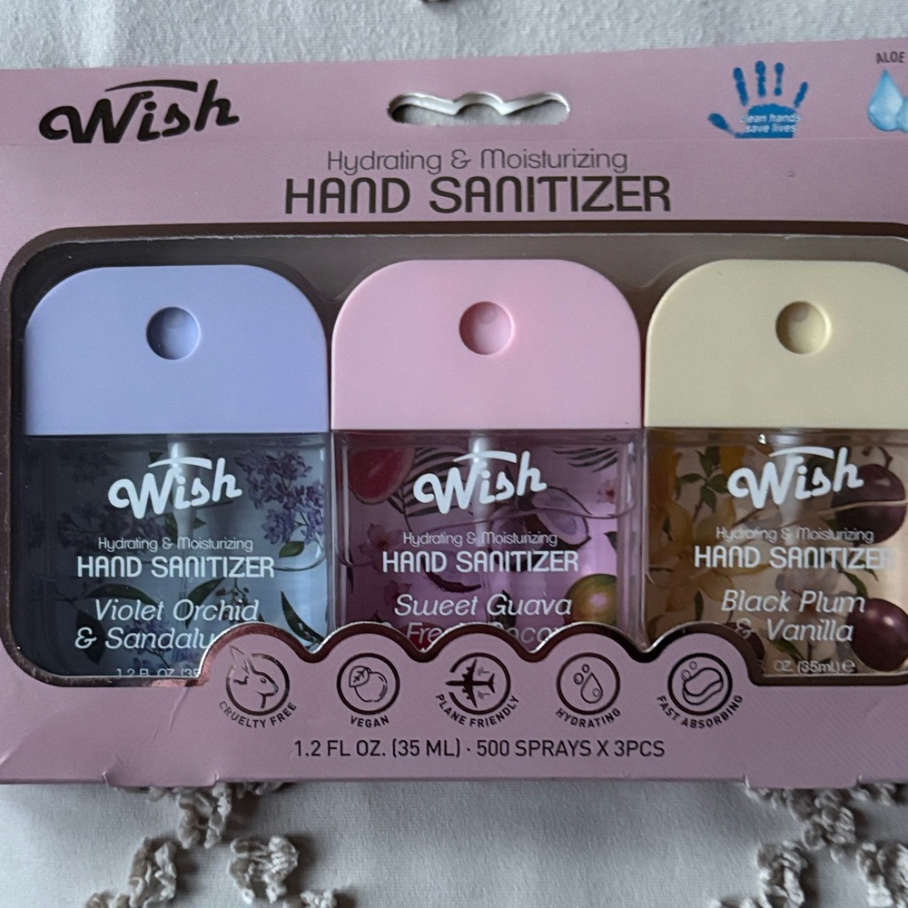 Wish Hydrating Hand Sanitizer Trio - Purple, Pink, Beige